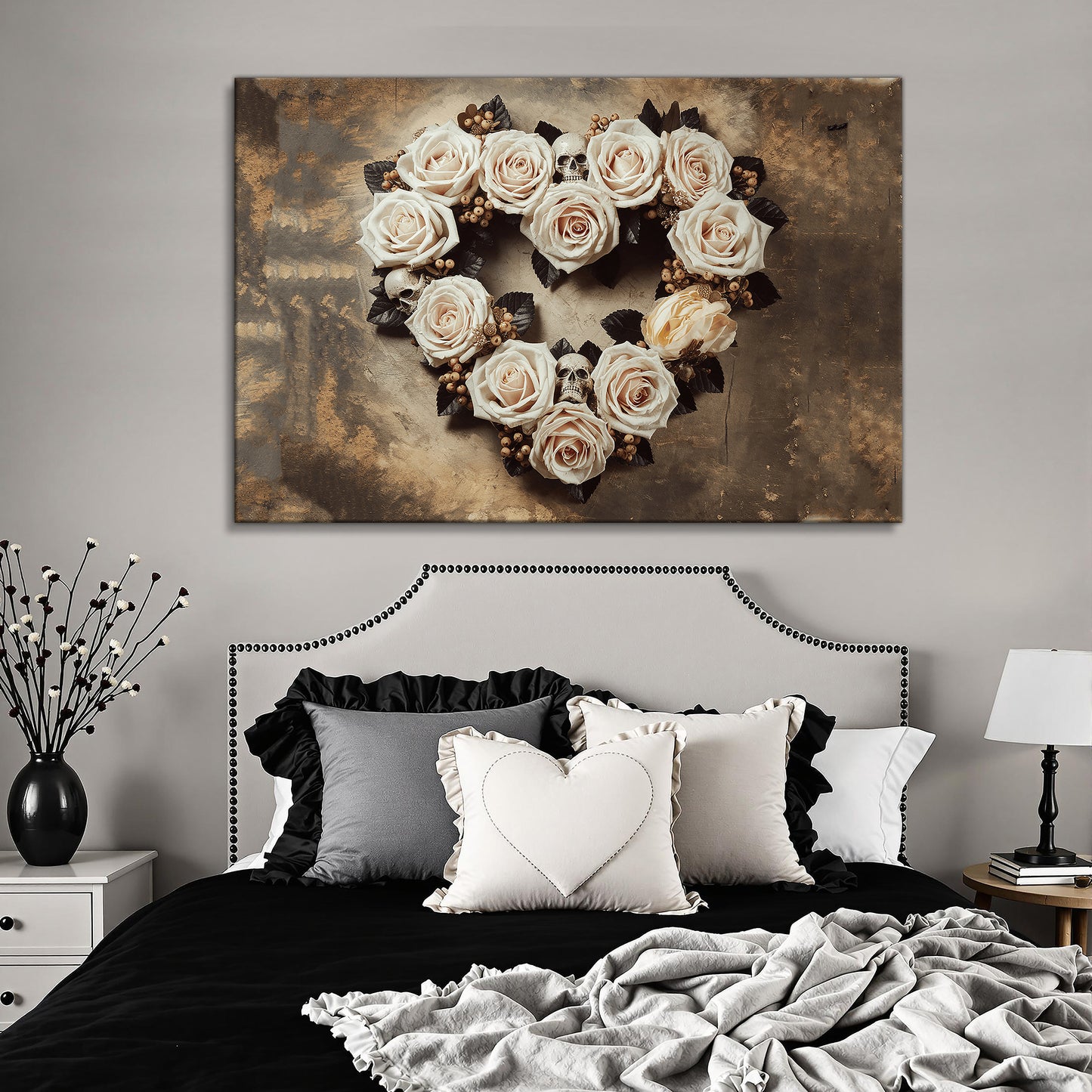 Skull and Flowers Wall Art V