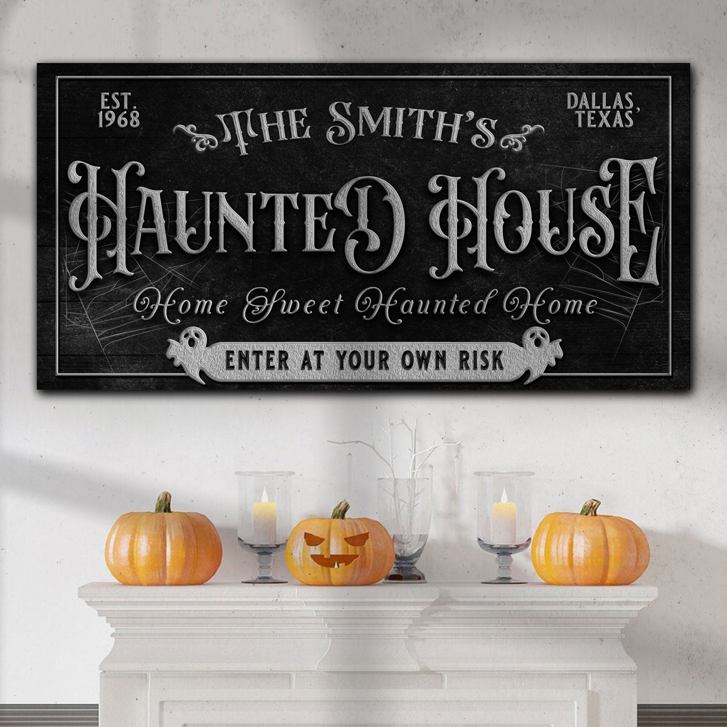 Personalized Haunted House Sign II - Image by Tailored Canvases