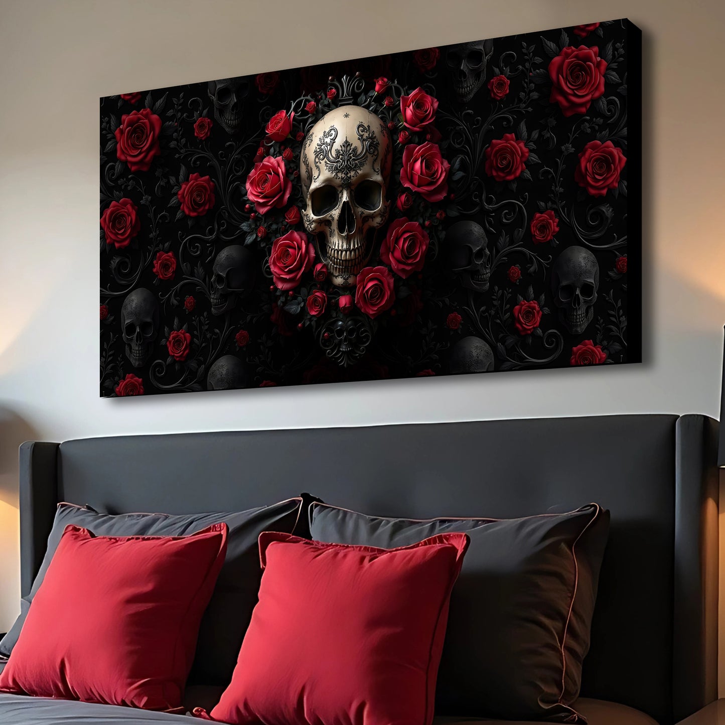 3D Rose and Skull Wall Art III