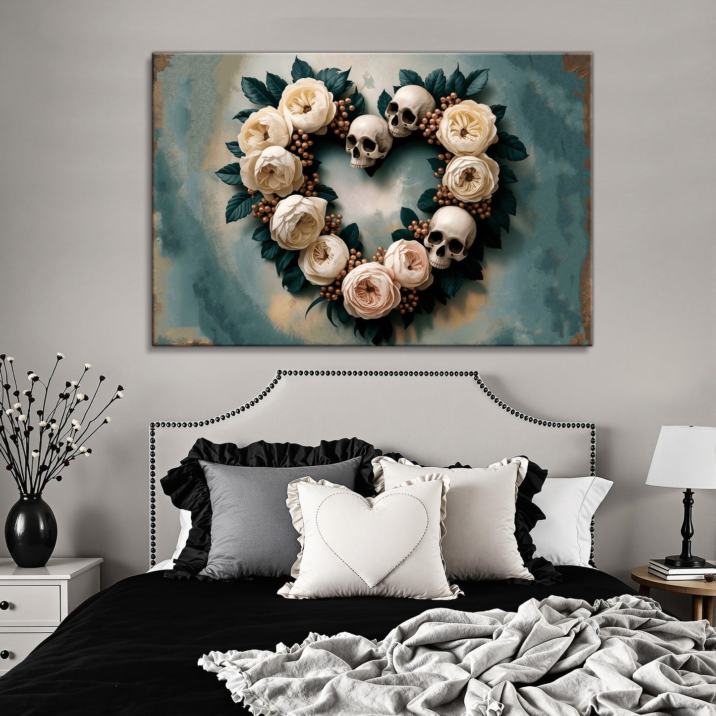 Skull and Flowers Wall Art III