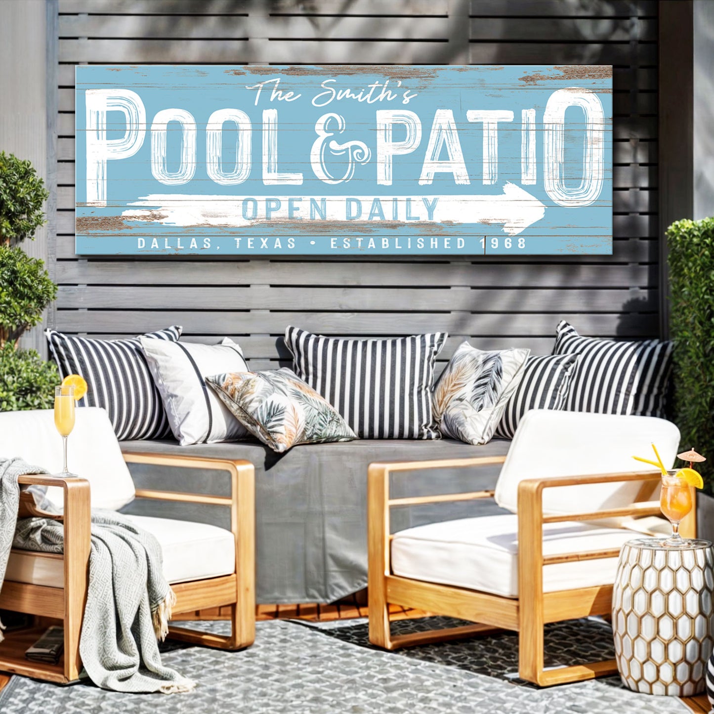 Personalized Pool And Patio Sign V