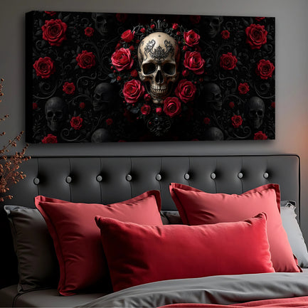 3D Rose and Skull Wall Art III
