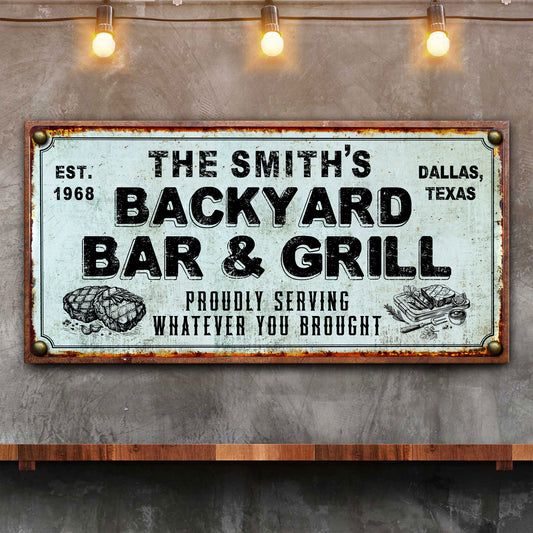 Backyard Bar & Grill Sign XXIV - Image by Tailored Canvases