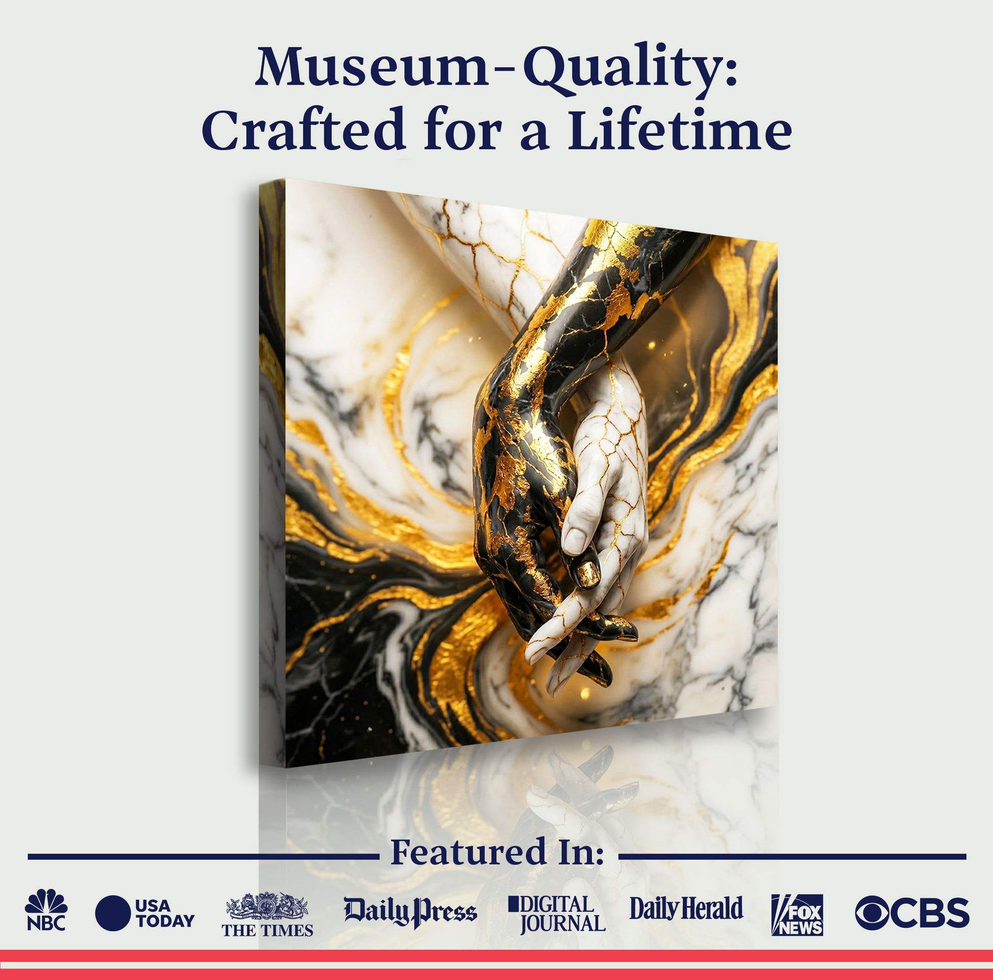 Marble Gold Hands Abstract