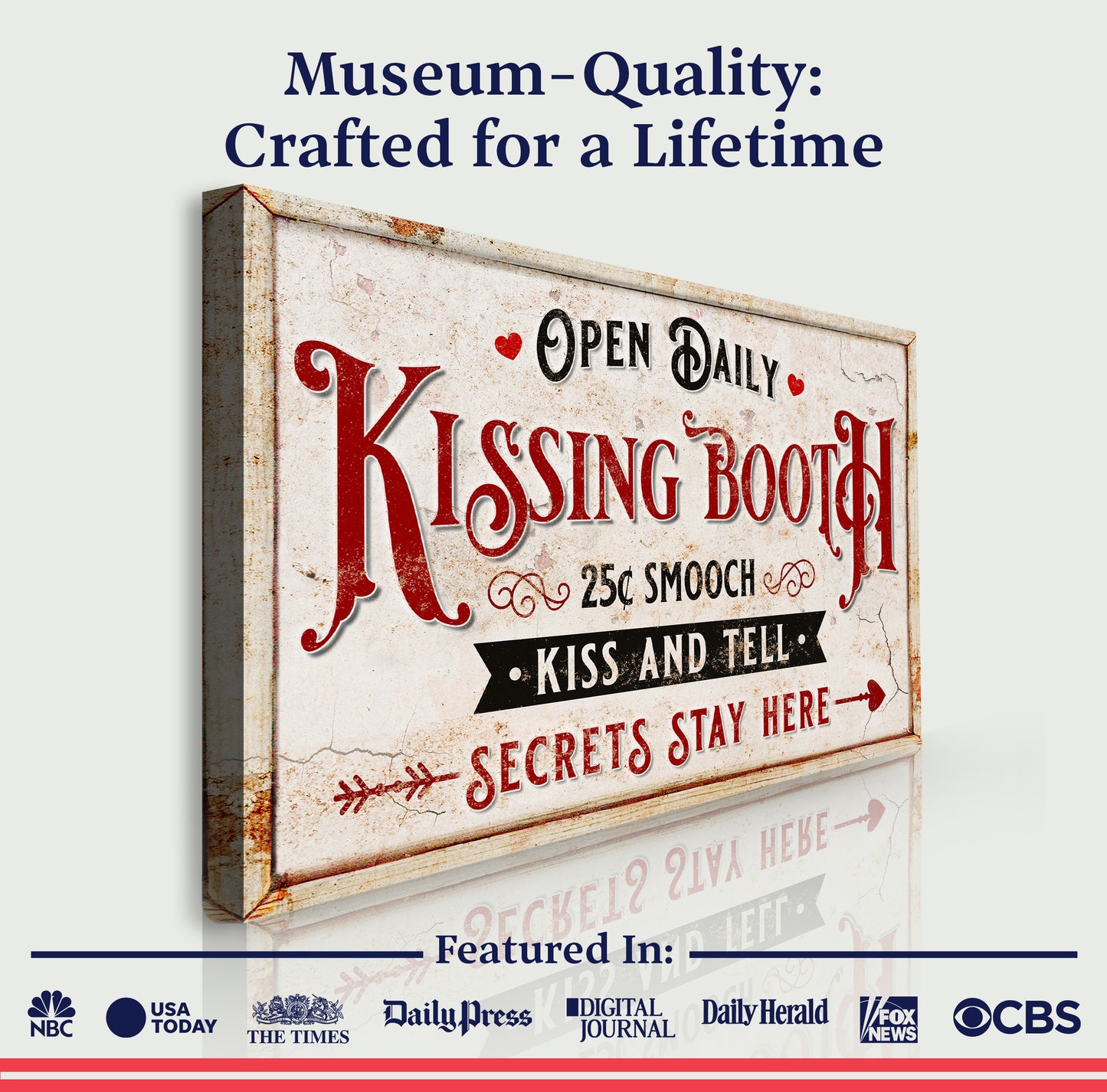 Vintage Rustic Kissing Booth Sign IV