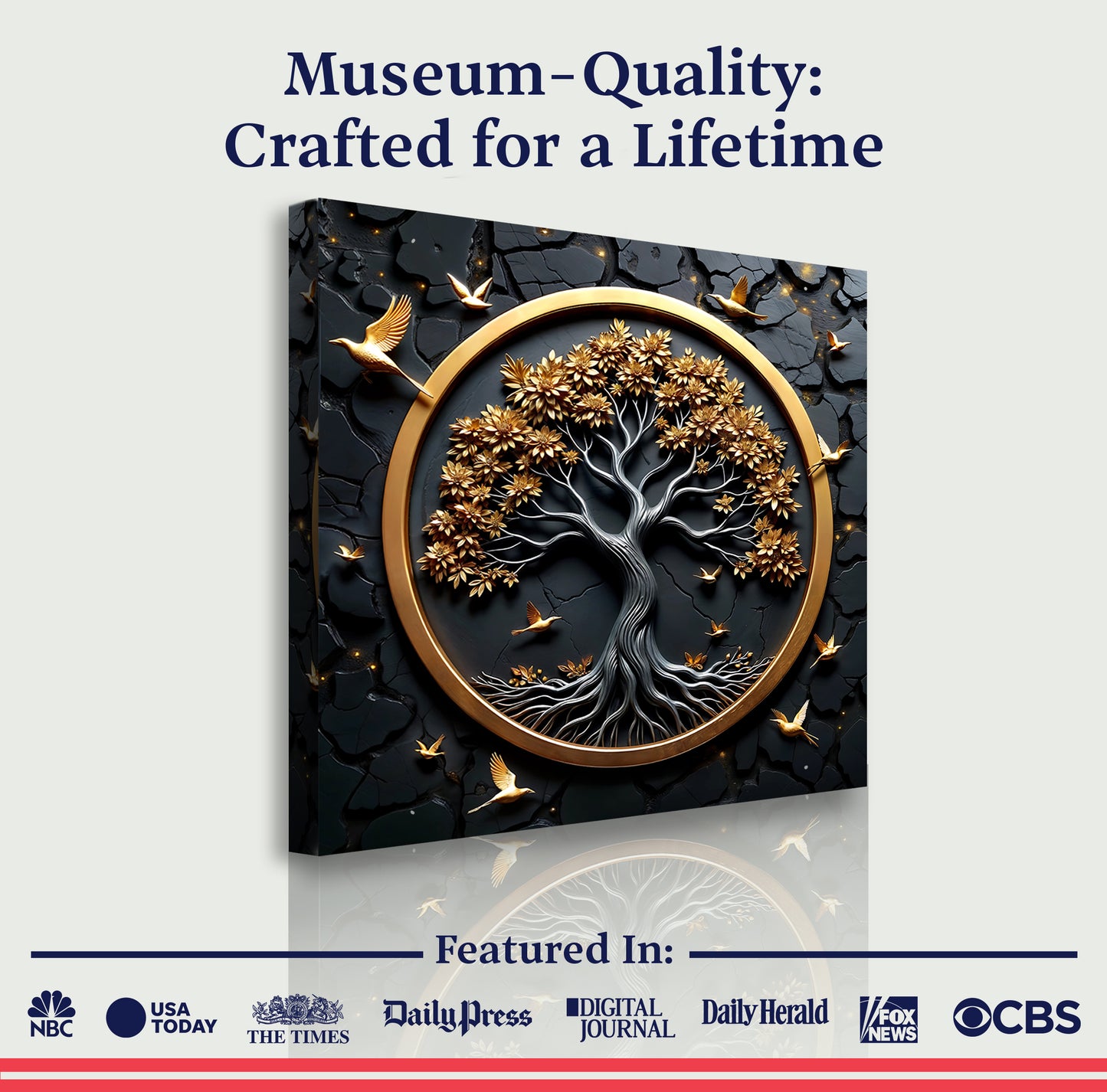 3D Celtic Tree of Life Square Wall Art