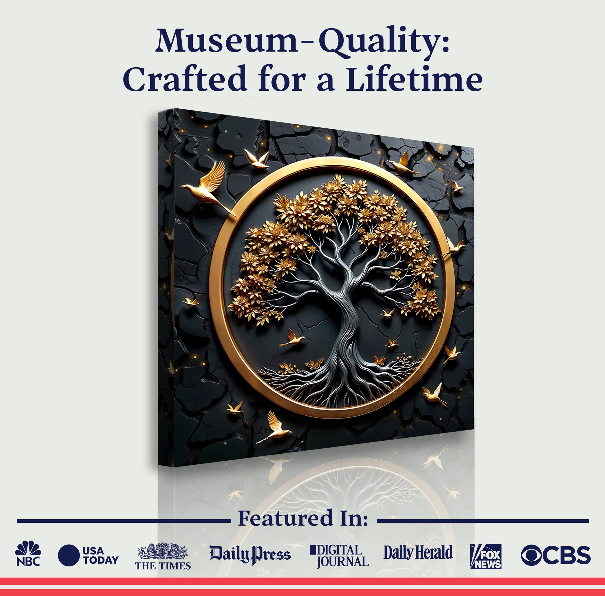 3D Celtic Tree of Life Square Wall Art