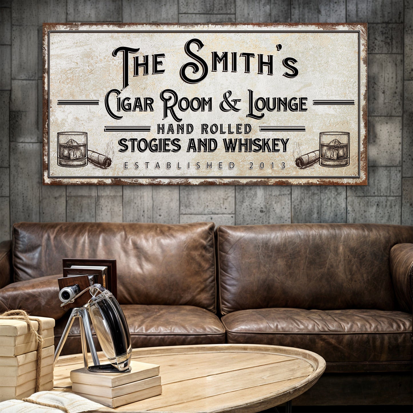 Personalized Cigar Room and Lounge Sign II