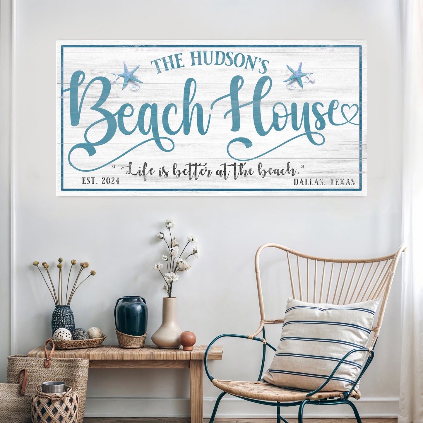 Personalized Beach House Sign II  - Image by Tailored Canvases