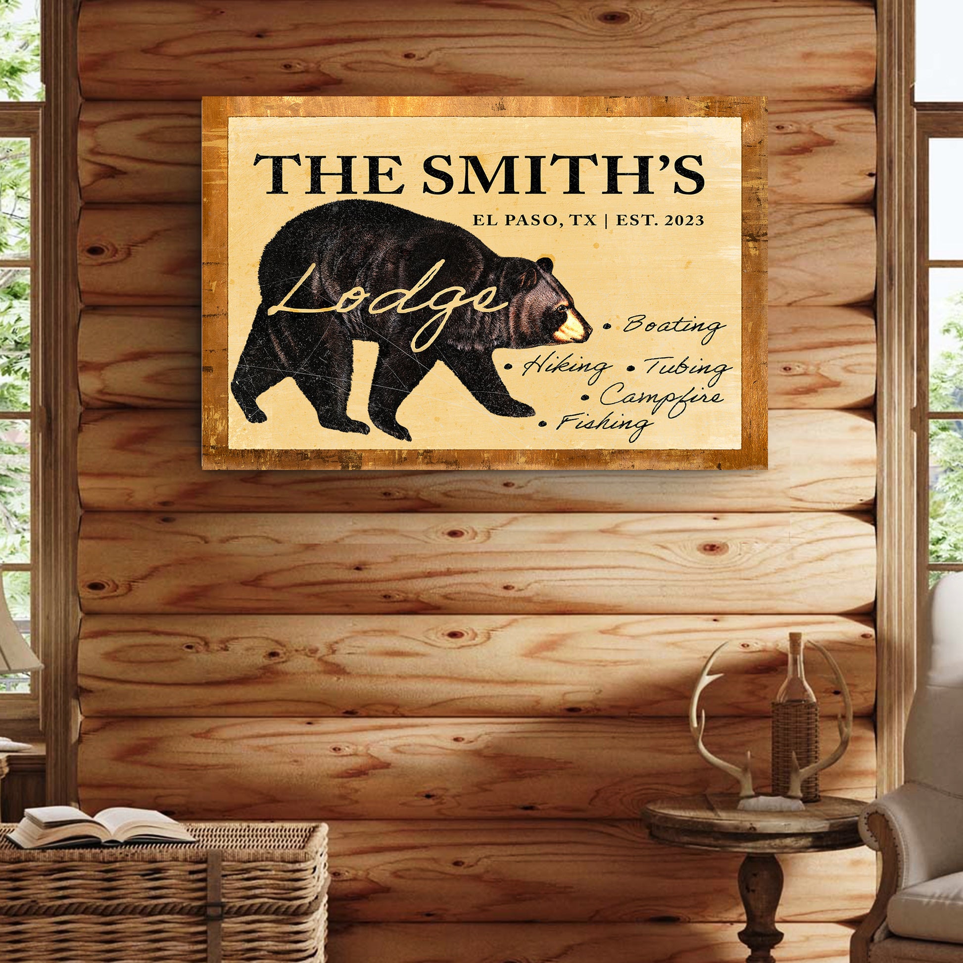 Bear Lodge Sign  - Image by Tailored Canvases
