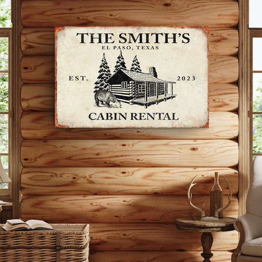 Bear Cabin Sign Style 2 - Image by Tailored Canvases