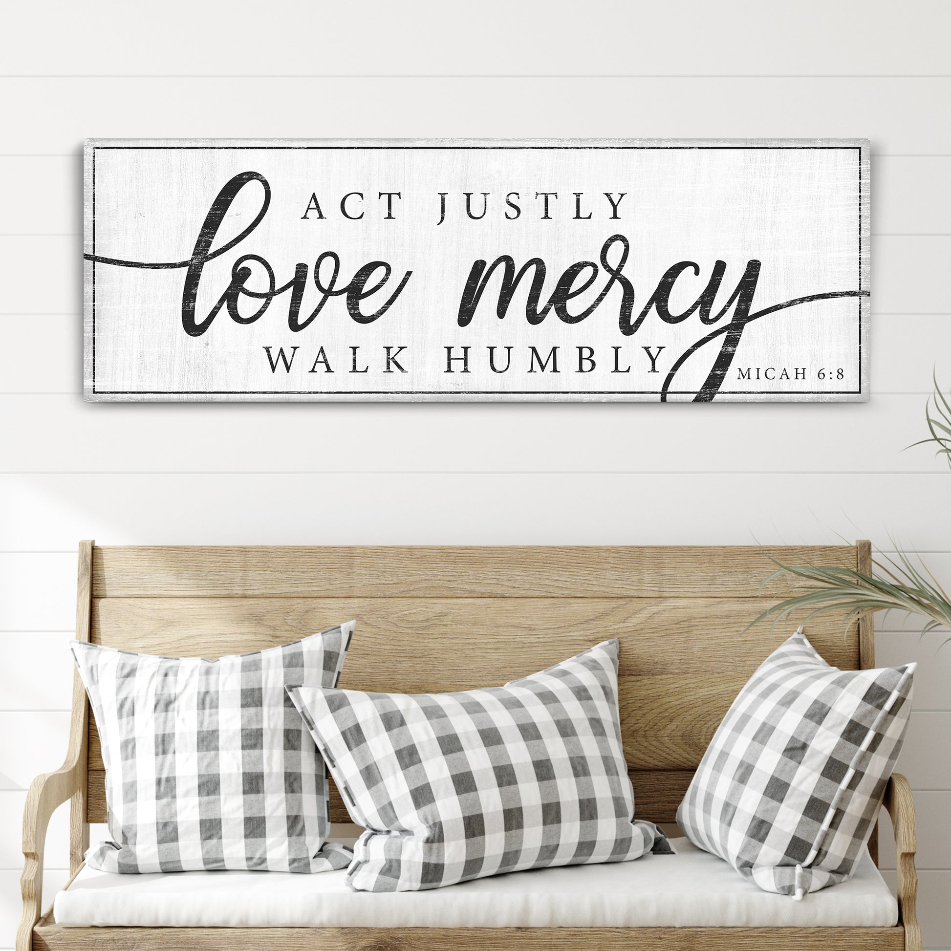 Act Justly Love Mercy Walk Humbly Faith Sign IV - Image by Tailored Canvases