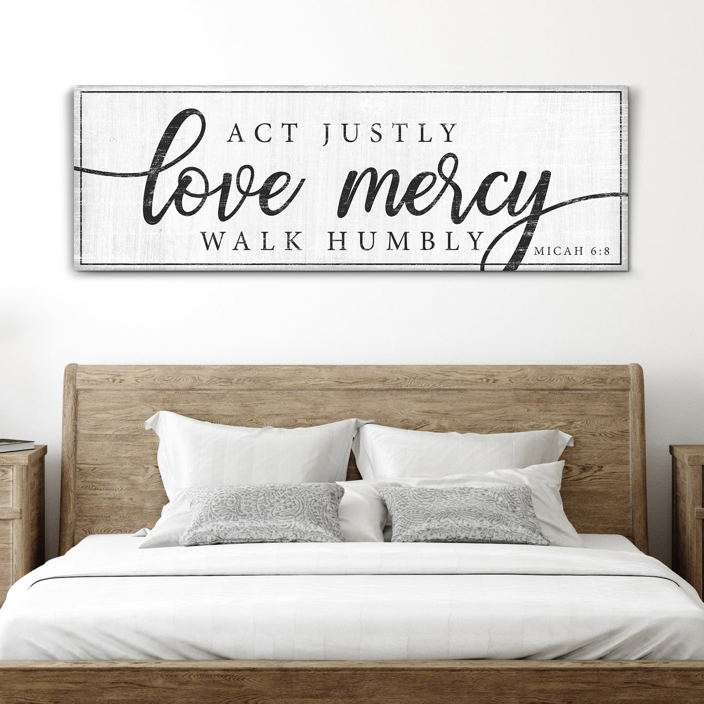 Act Justly Love Mercy Walk Humbly Faith Sign IV - Image by Tailored Canvases