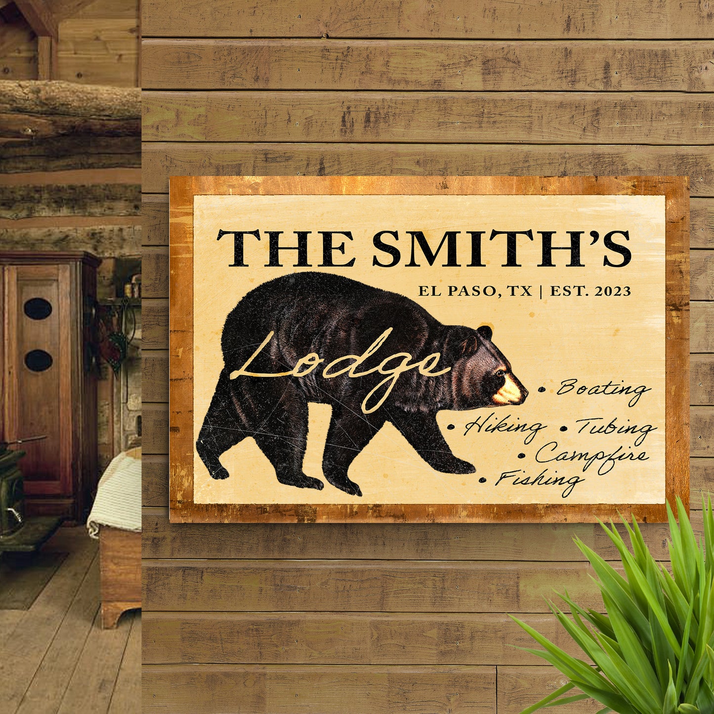 Bear Lodge Sign Style 1 - Image by Tailored Canvases