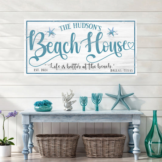 Personalized Beach House Sign II - Image by Tailored Canvases