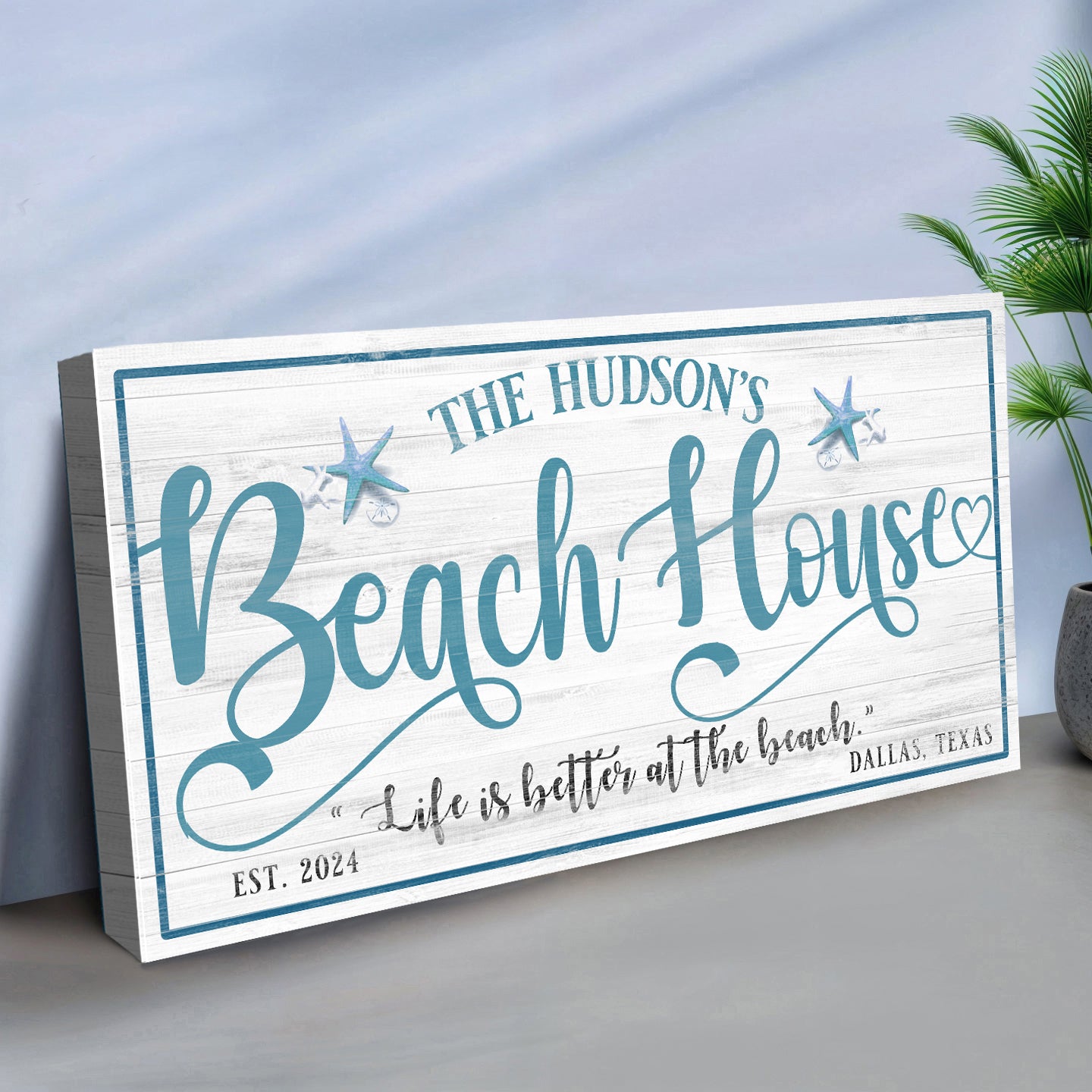 Personalized Beach House Sign II Style 2 - Image by Tailored Canvases