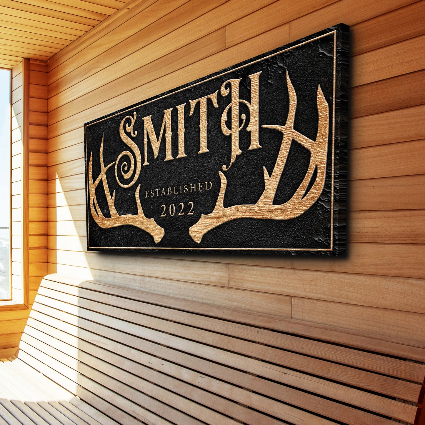 Personalized Family Antler Sign