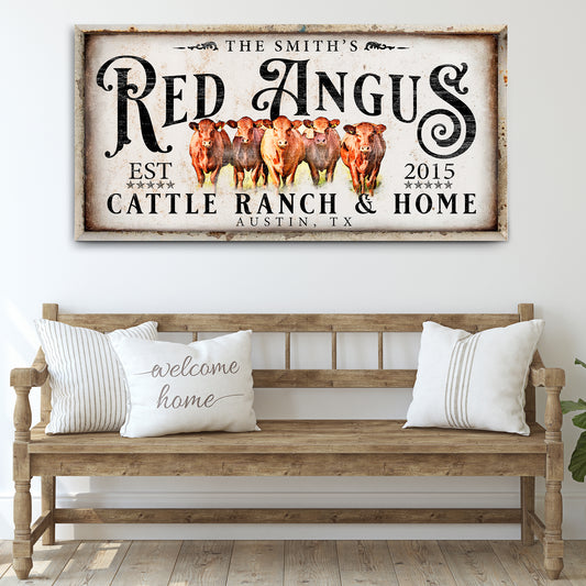 Red Angus Sign II - Image by Tailored Canvases