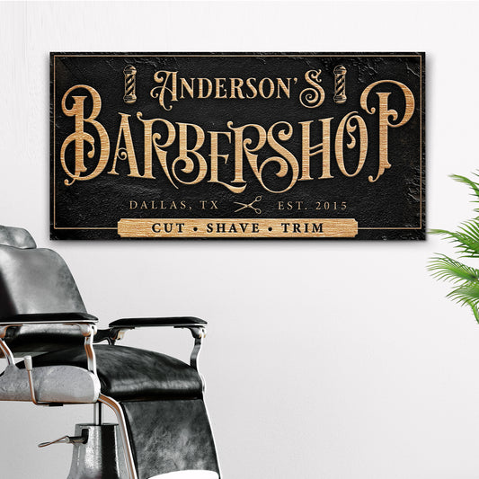 Personalized Barbershop Sign - Image by Tailored Canvases