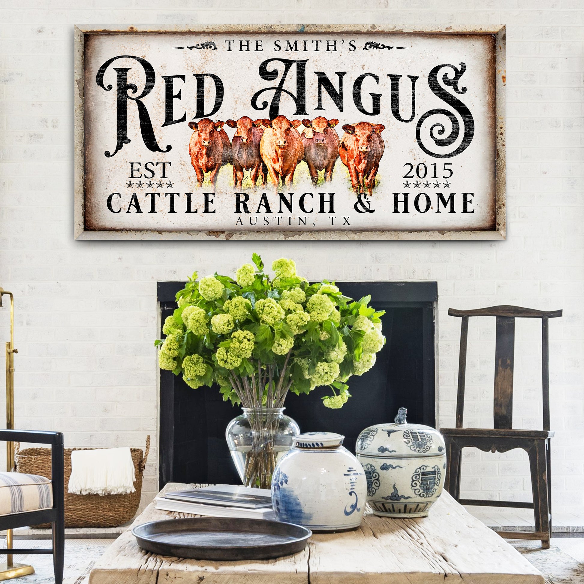 Red Angus Sign II  - Image by Tailored Canvases