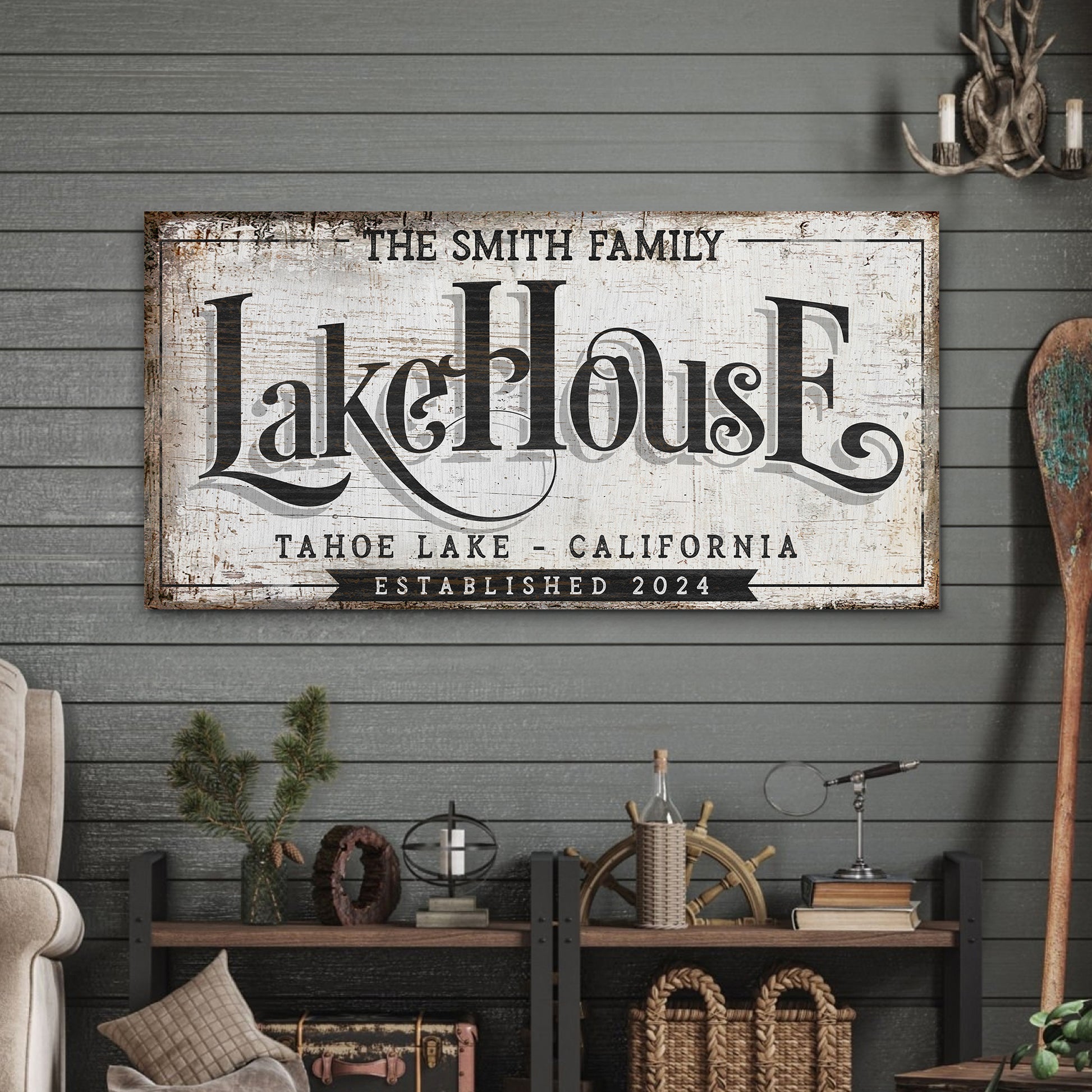 Lake House Sign XI Style 1 - Image by Tailored Canvases