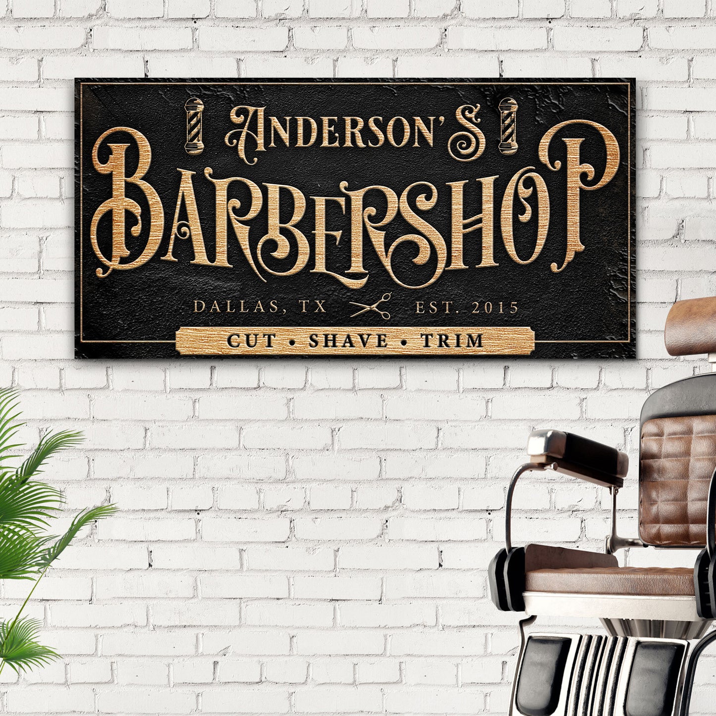 Personalized Barbershop Sign  - Image by Tailored Canvases