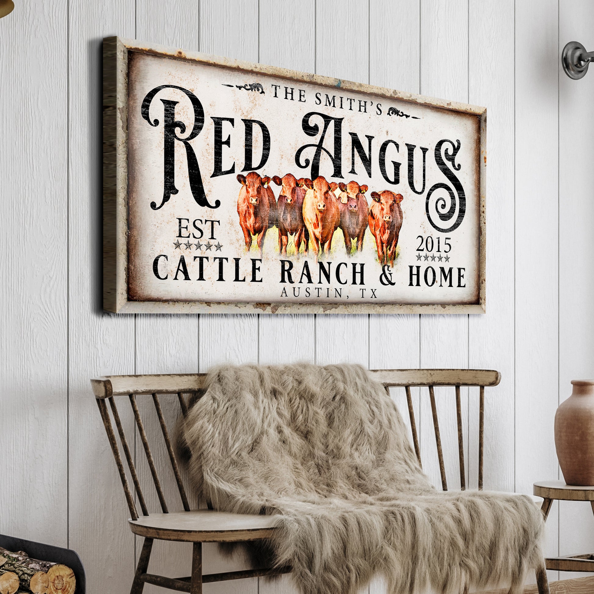 Red Angus Sign II Style 2 - Image by Tailored Canvases