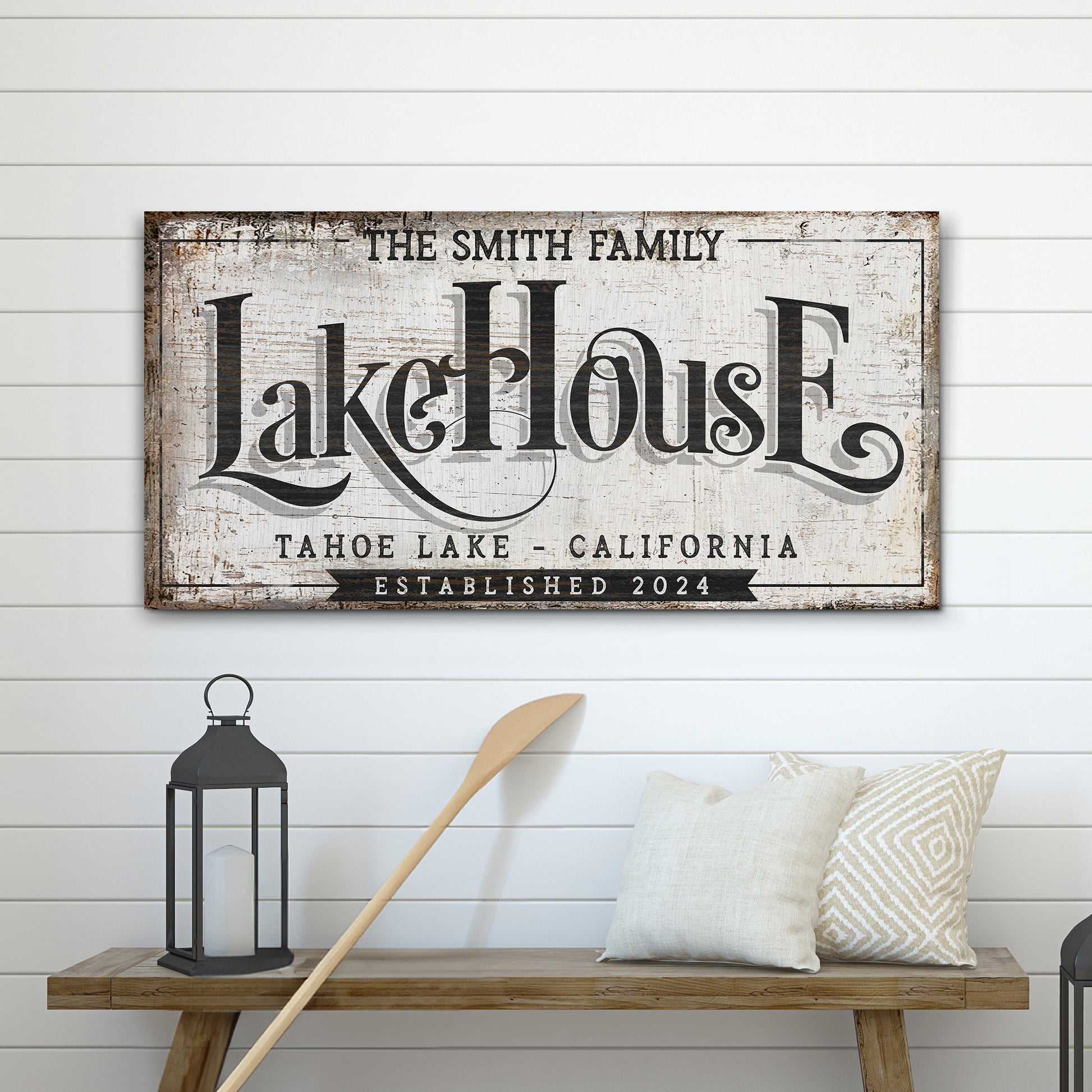 Lake House Sign XI Style 2 - Image by Tailored Canvases