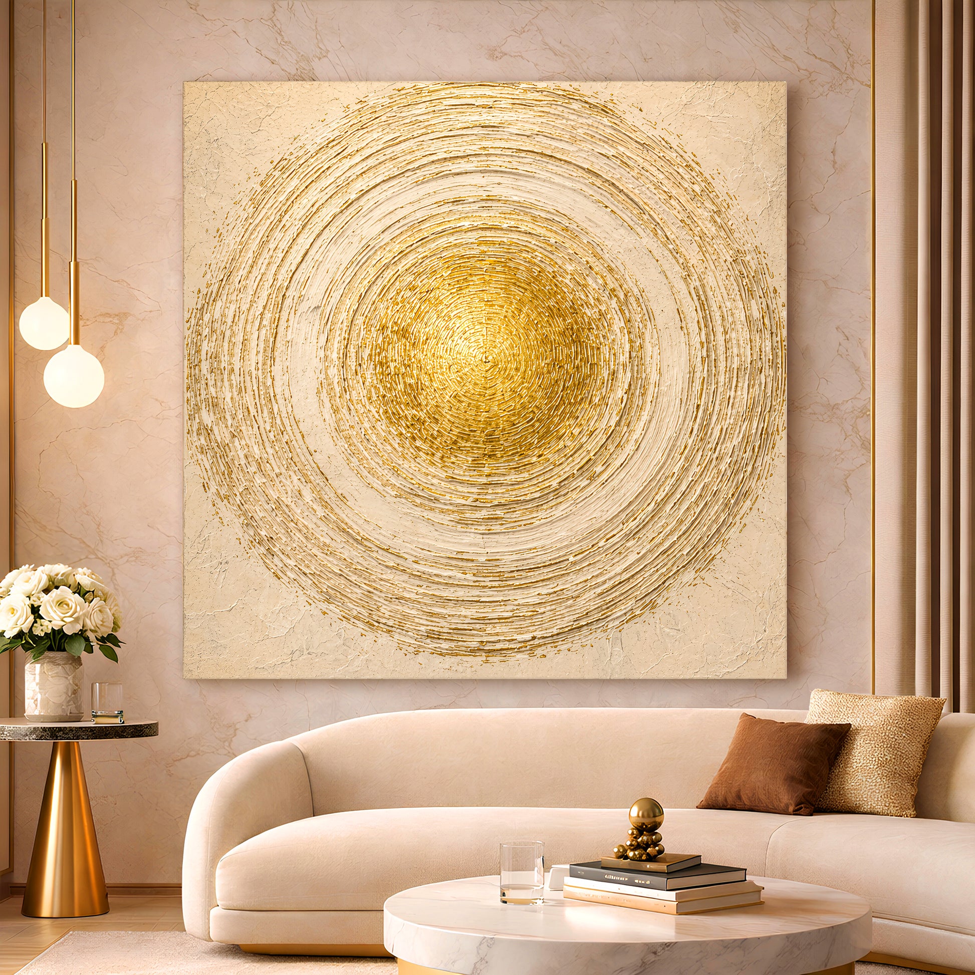 Cream and Gold Mandala