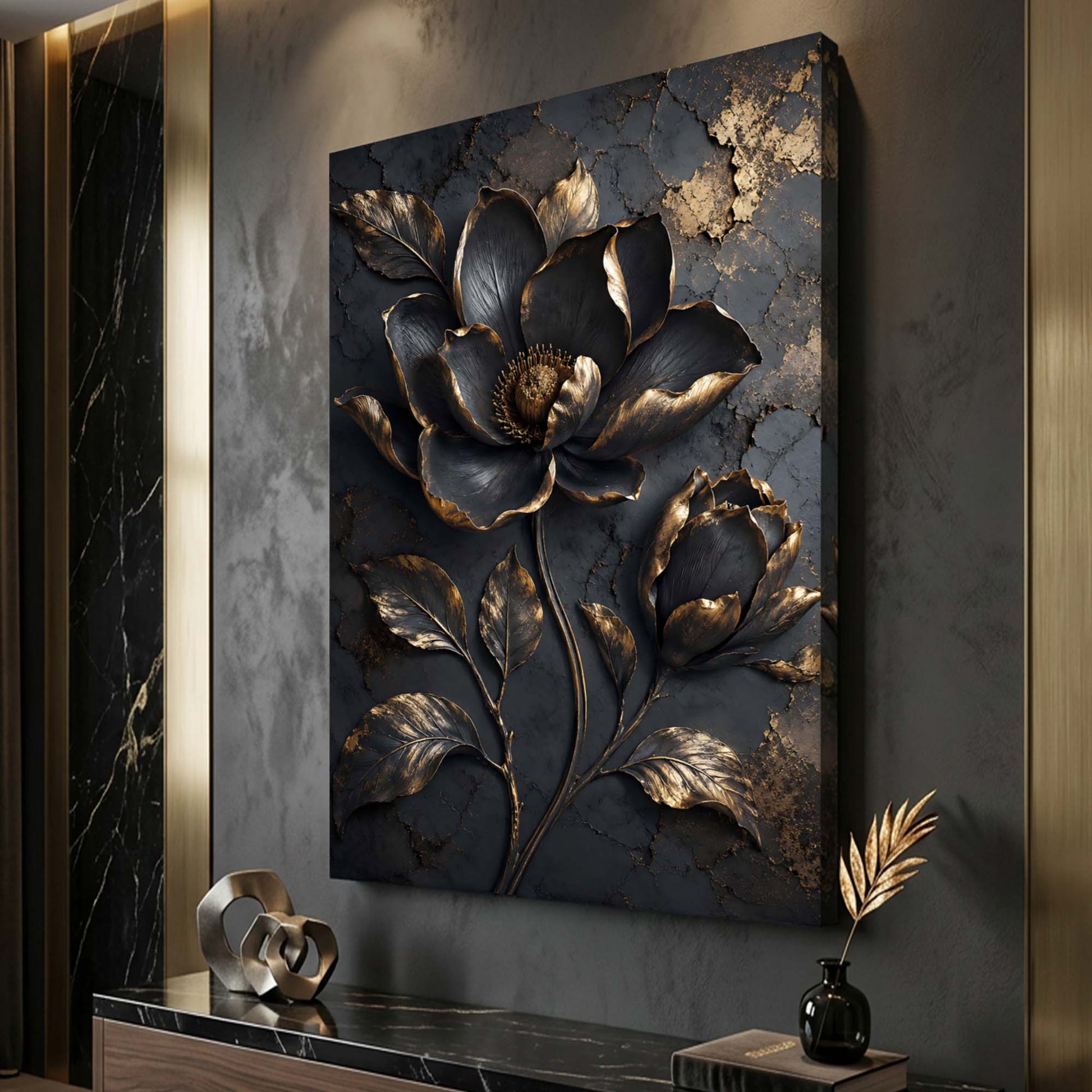 Midnight Gold Bloom