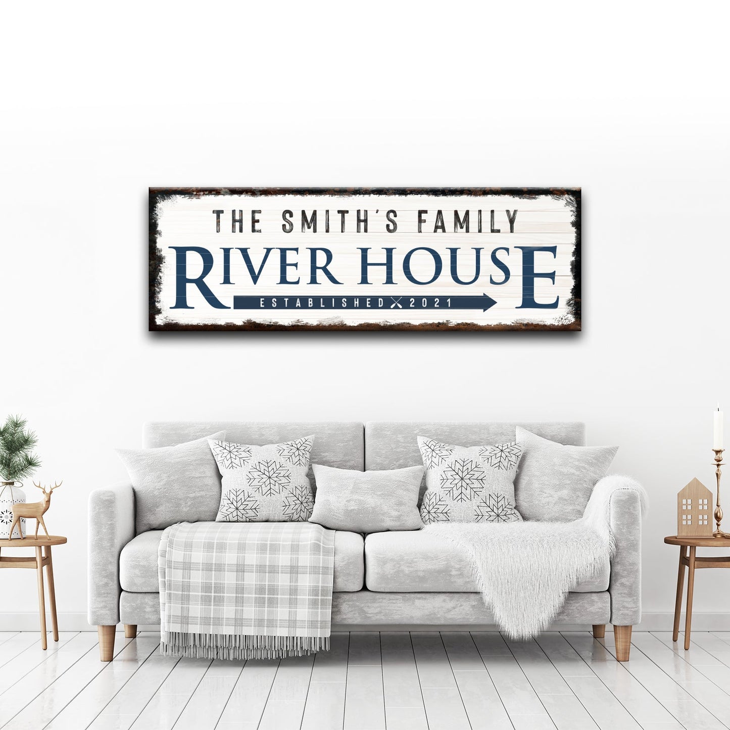 Family Lake House Sign III Style 2 - Image by Tailored Canvases