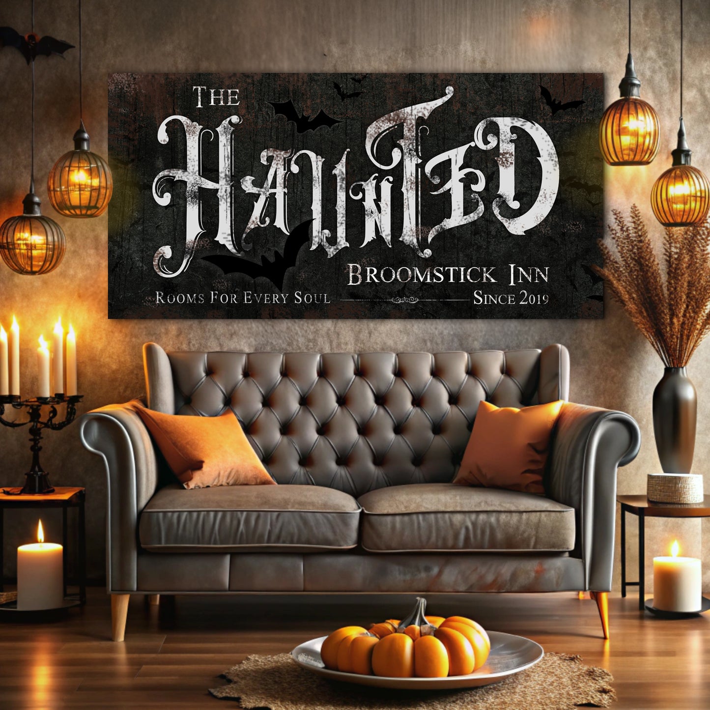 The Haunted Broomstick Inn Halloween Sign III