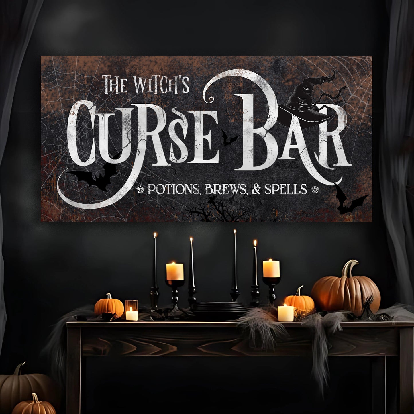 The Witch's Curse Bar Halloween Sign III