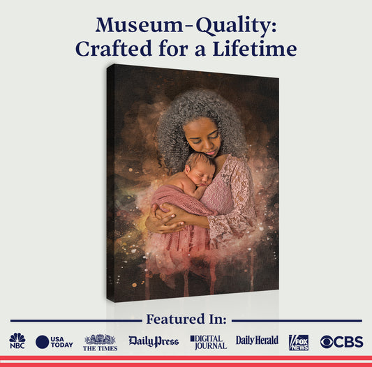 Mother's Day Watercolor Portrait Sign Mother and Child