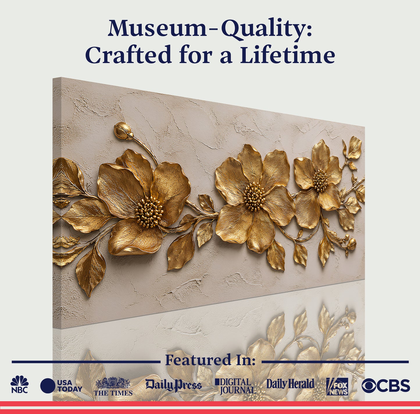 Golden Flower Plaster Art II