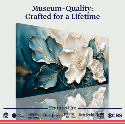 Gilded Petal Relief Wall Art II