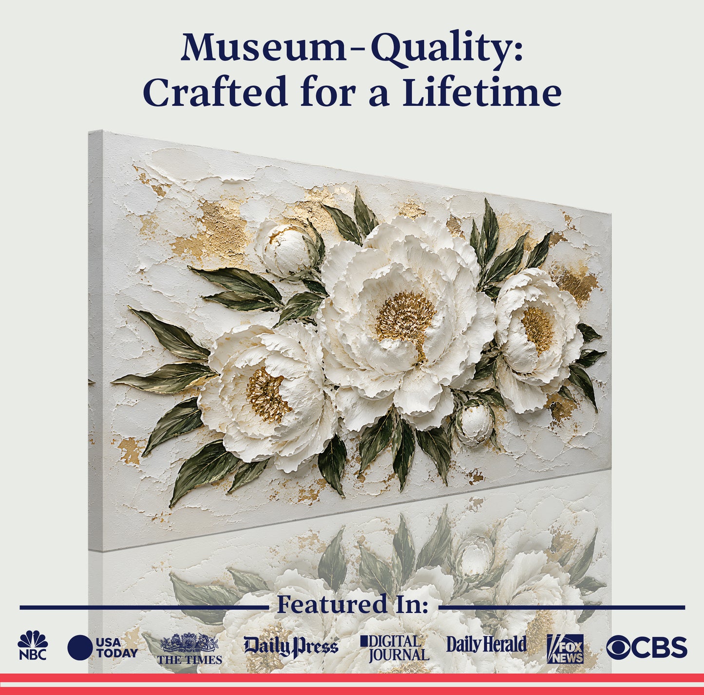 Ivory Peony Luxe Wall Art