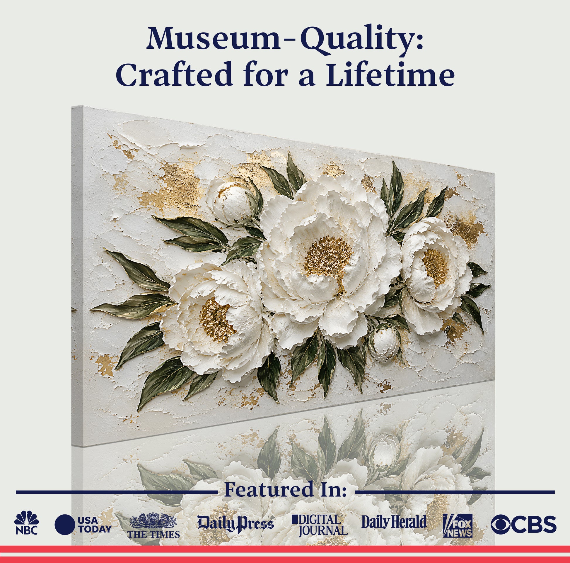 Ivory Peony Luxe Wall Art
