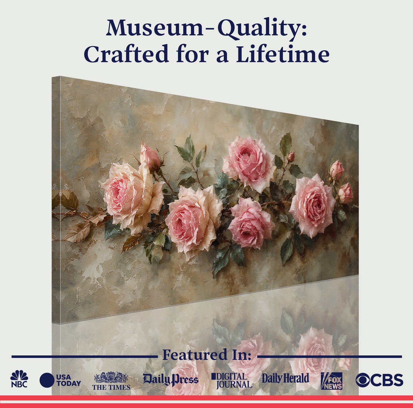 Blush Rose Elegance Wall Art