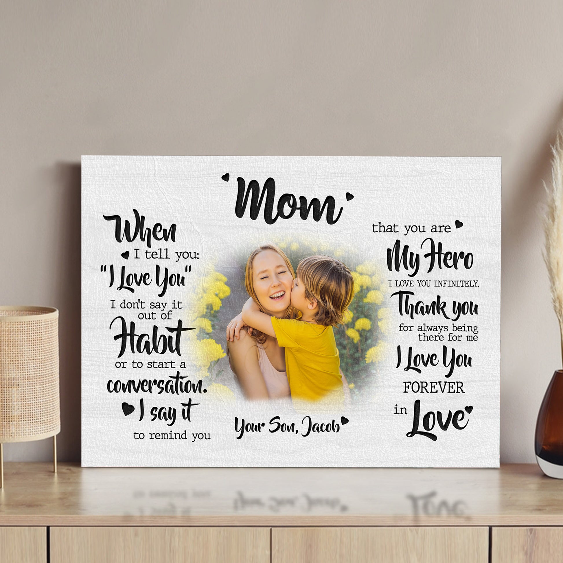 Mother's Day Sign My Hero  - Image by Tailored Canvases