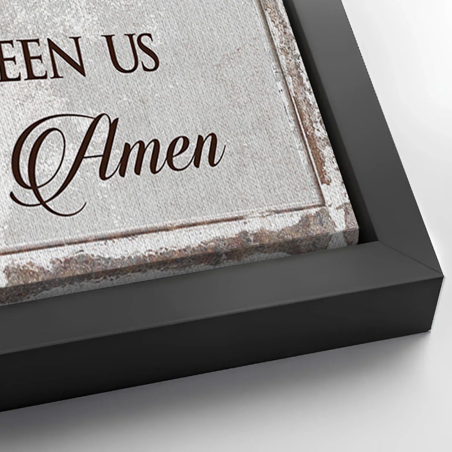 Save 33% When You Add A Frame To Your 60x30 Bless Our Food, Family, And Love Sign Canvas Now