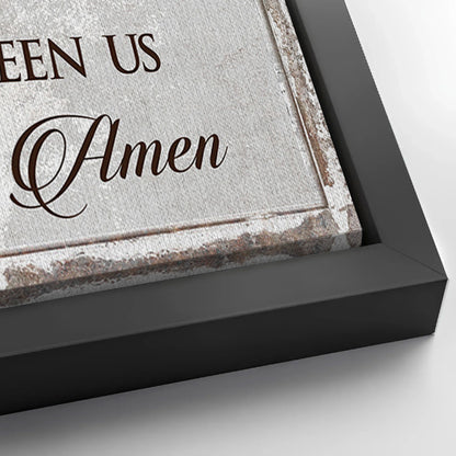 Save 33% When You Add A Frame To Your 60x30 Bless Our Food, Family, And Love Sign Canvas Now