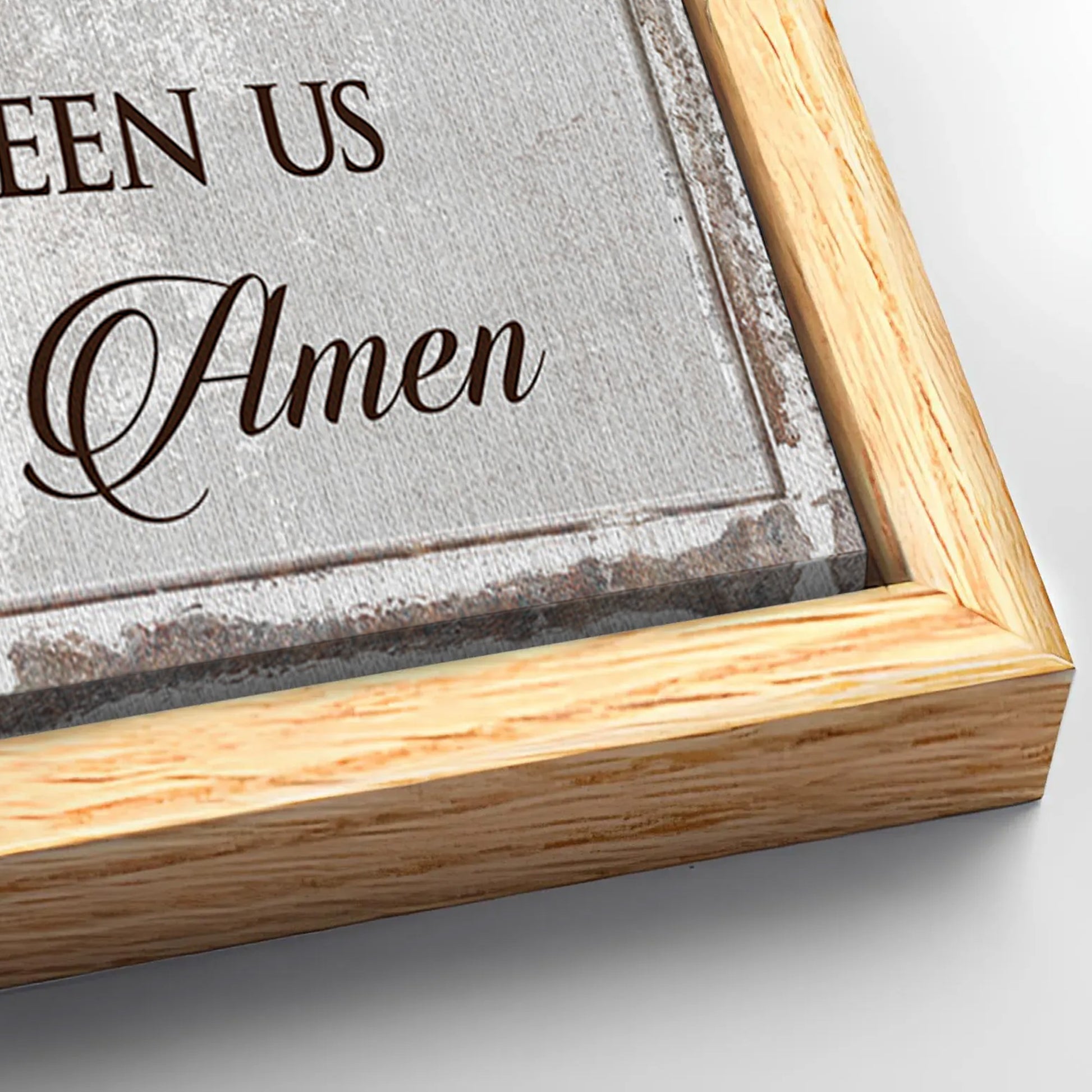 Save 33% When You Add A Frame To Your 60x30 Bless Our Food, Family, And Love Sign Canvas Now