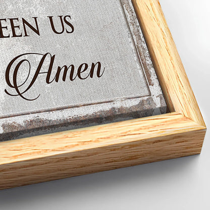 Save 33% When You Add A Frame To Your 60x30 Bless Our Food, Family, And Love Sign Canvas Now