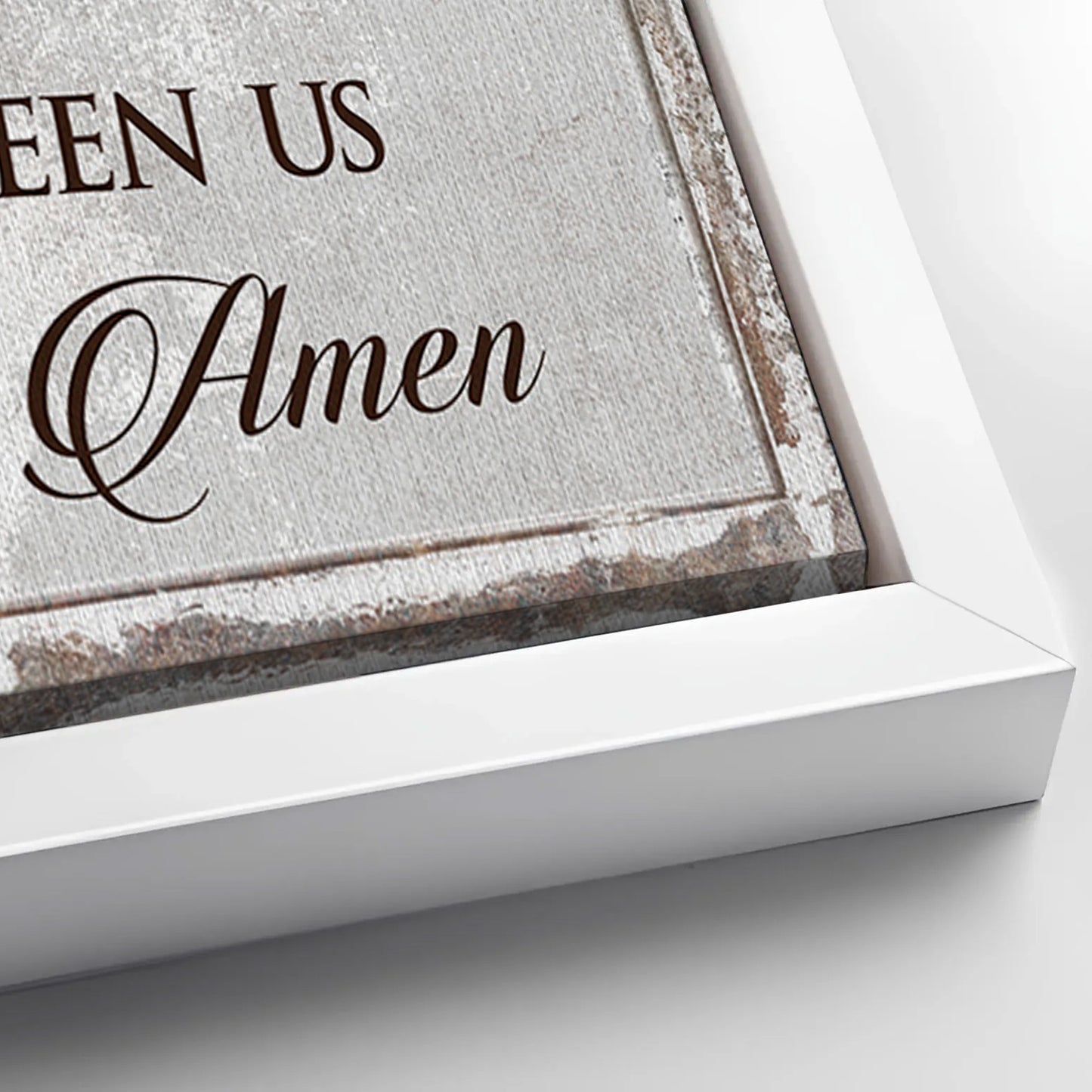 Save 33% When You Add A Frame To Your 60x30 Bless Our Food, Family, And Love Sign Canvas Now