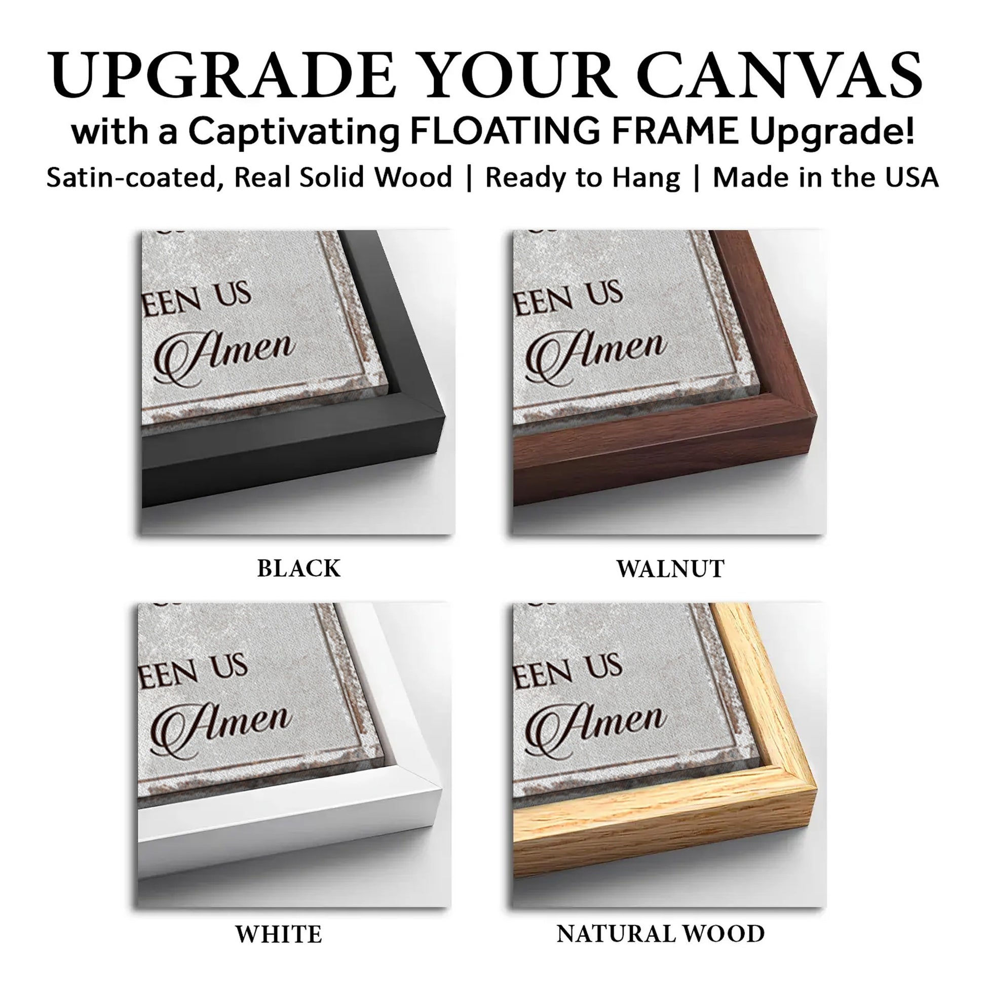 Save 33% When You Add A Frame To Your 60x30 Bless Our Food, Family, And Love Sign Canvas Now