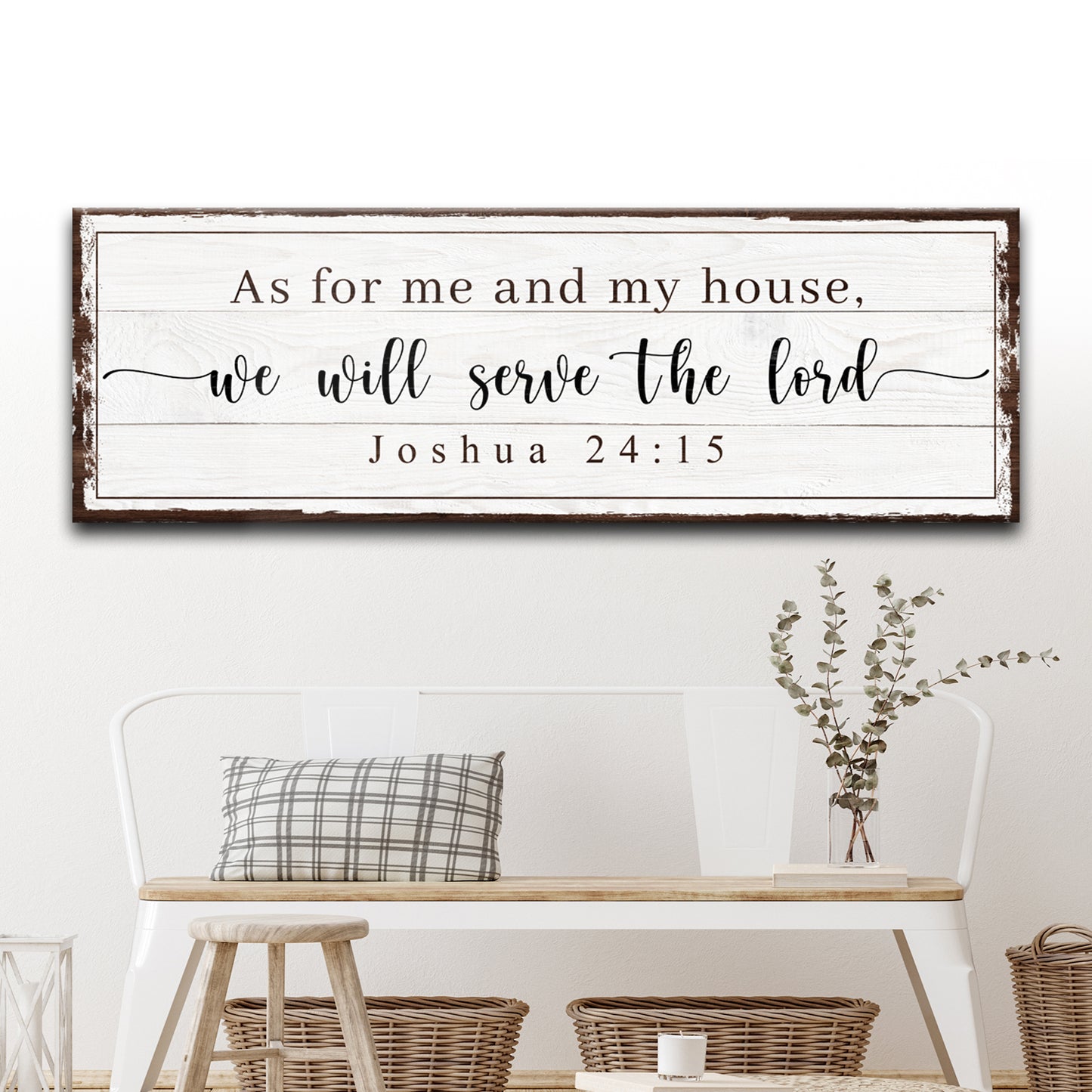 Joshua 24:15 - We Will Serve The Lord Vintage Sign VII