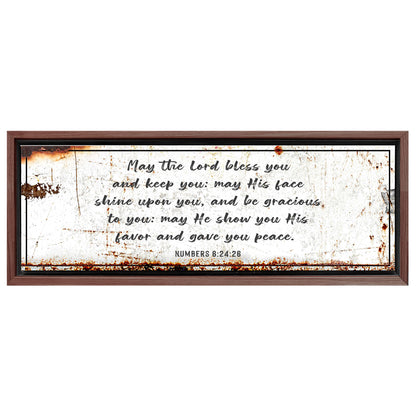 Save 33% When You Add A Frame To Your 20x60 Numbers 6:24-26 - May The Lord Bless You Sign Canvas Now