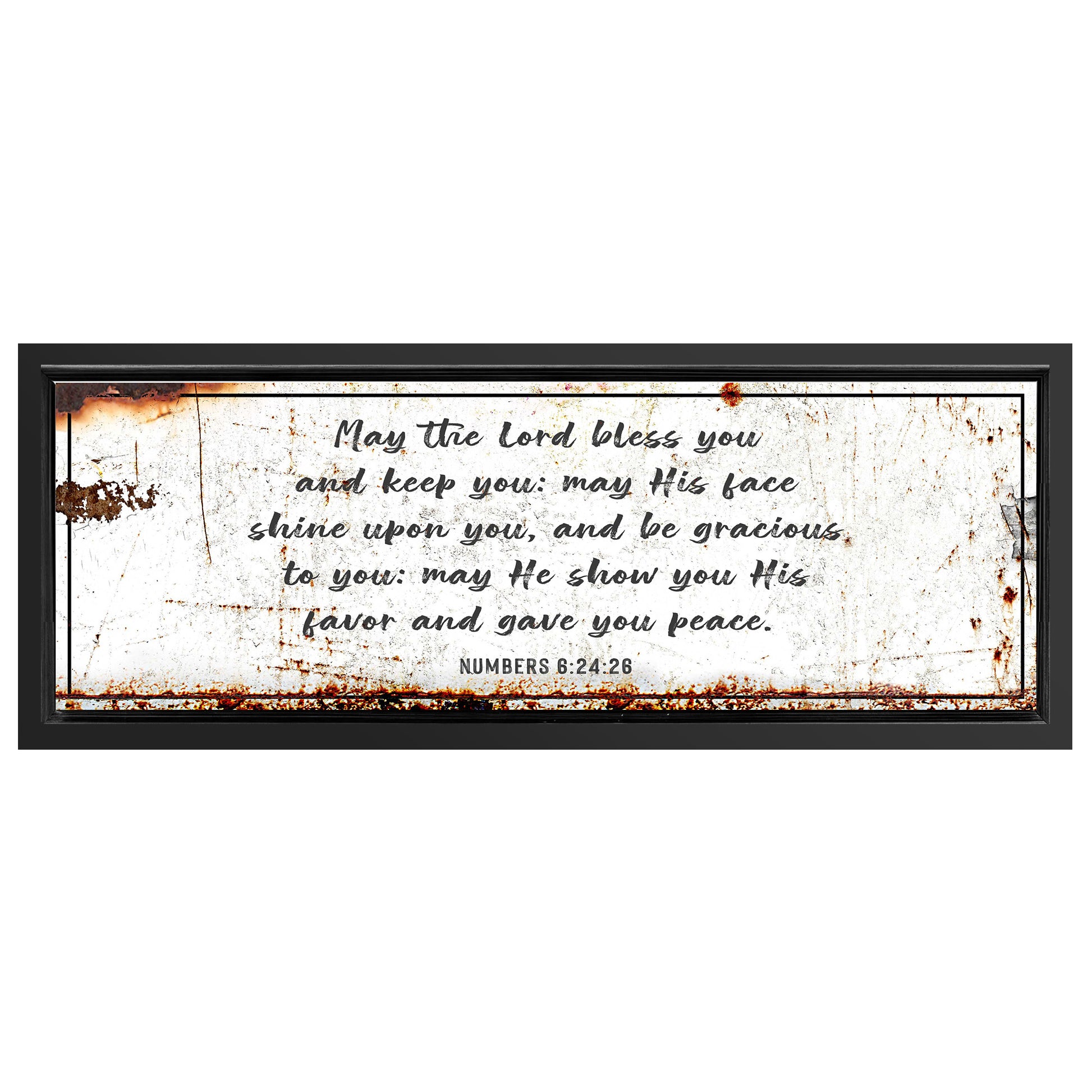 Save 33% When You Add A Frame To Your 20x60 Numbers 6:24-26 - May The Lord Bless You Sign Canvas Now
