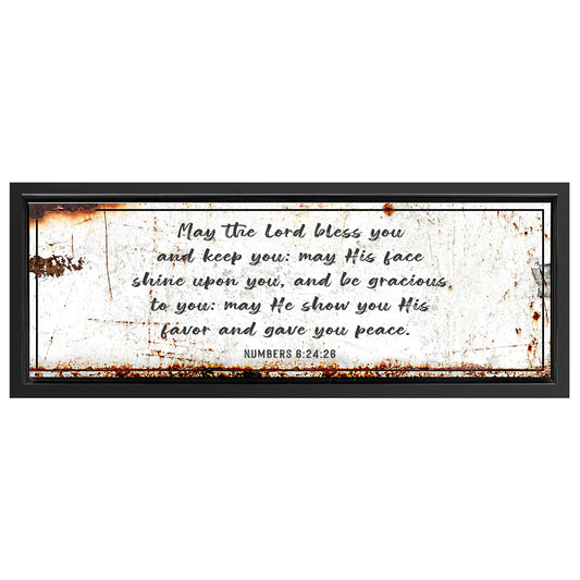 Save 33% When You Add A Frame To Your 20x60 Numbers 6:24-26 - May The Lord Bless You Sign Canvas Now